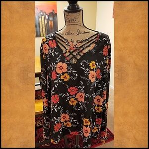 KJordan floral bell-sleeve blouse